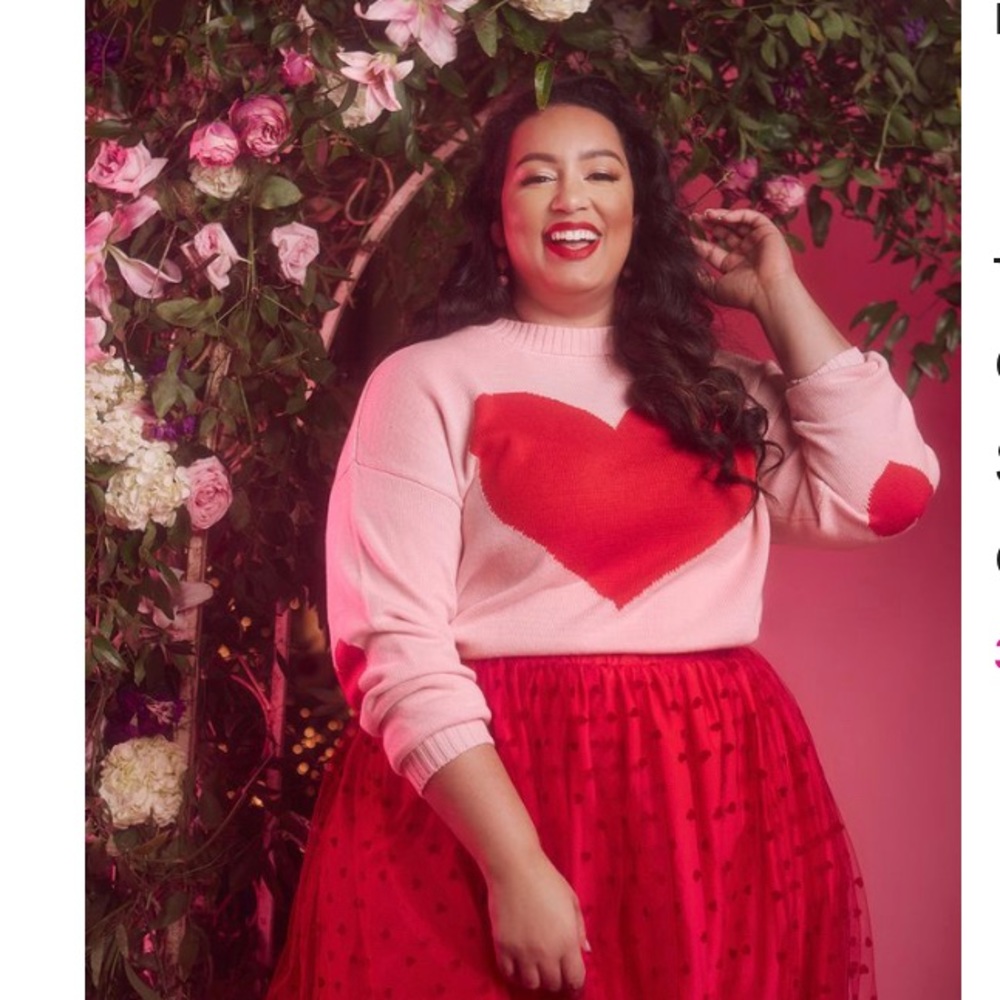 Eloquii plus heart sweater Valentine’s Day